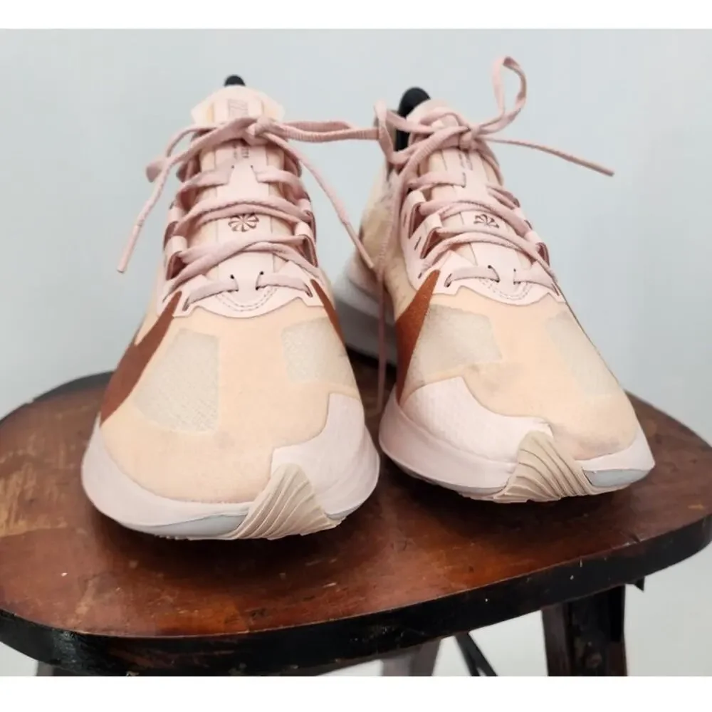 New Nike Zoom Gravity Echo Pink White Rose Gold‎ Glitter Size 10